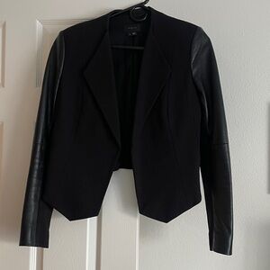 Theory Amada  Lambswool Open Front Black Blazer Women's Size 2